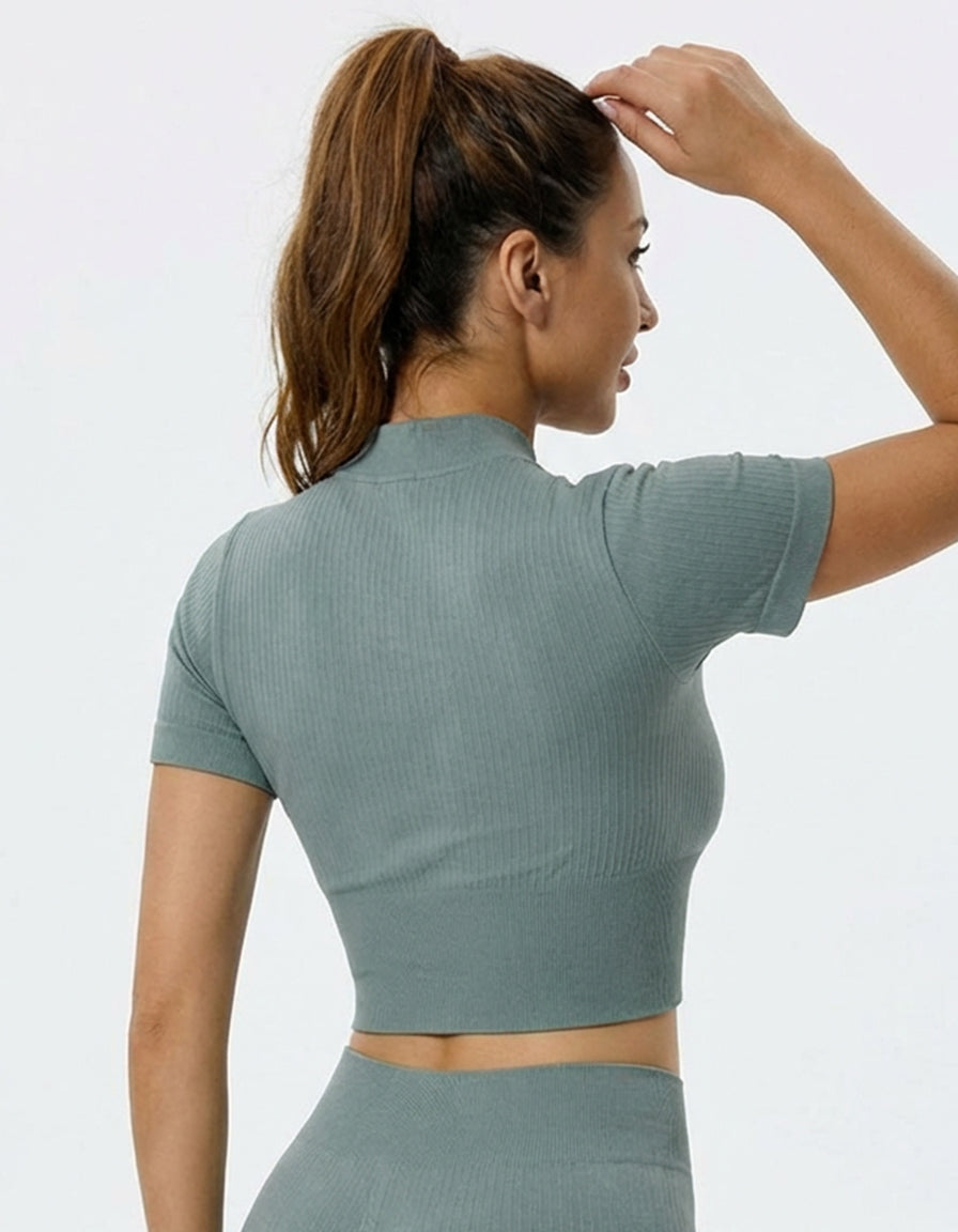 Ribbed Zip Fit Top