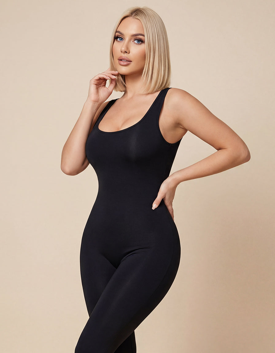Square Neck U-Back Jumpsuit