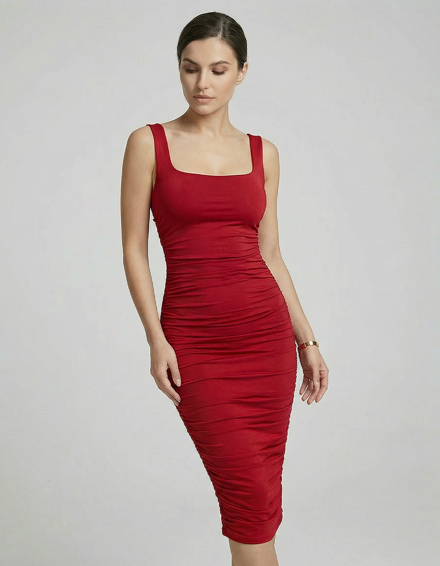 Smooth Curve Midi Dress